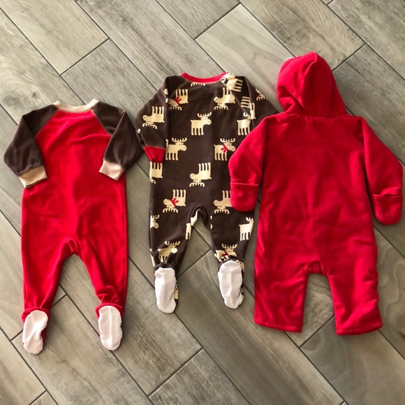 Carters Footed PJs + Old Navy One-Piece Fleece - Picture 2 of 6